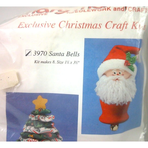 Mary Maxim Needlework Craft Kit 3970 Santa Bells Christmas New - Picture 2 of 3